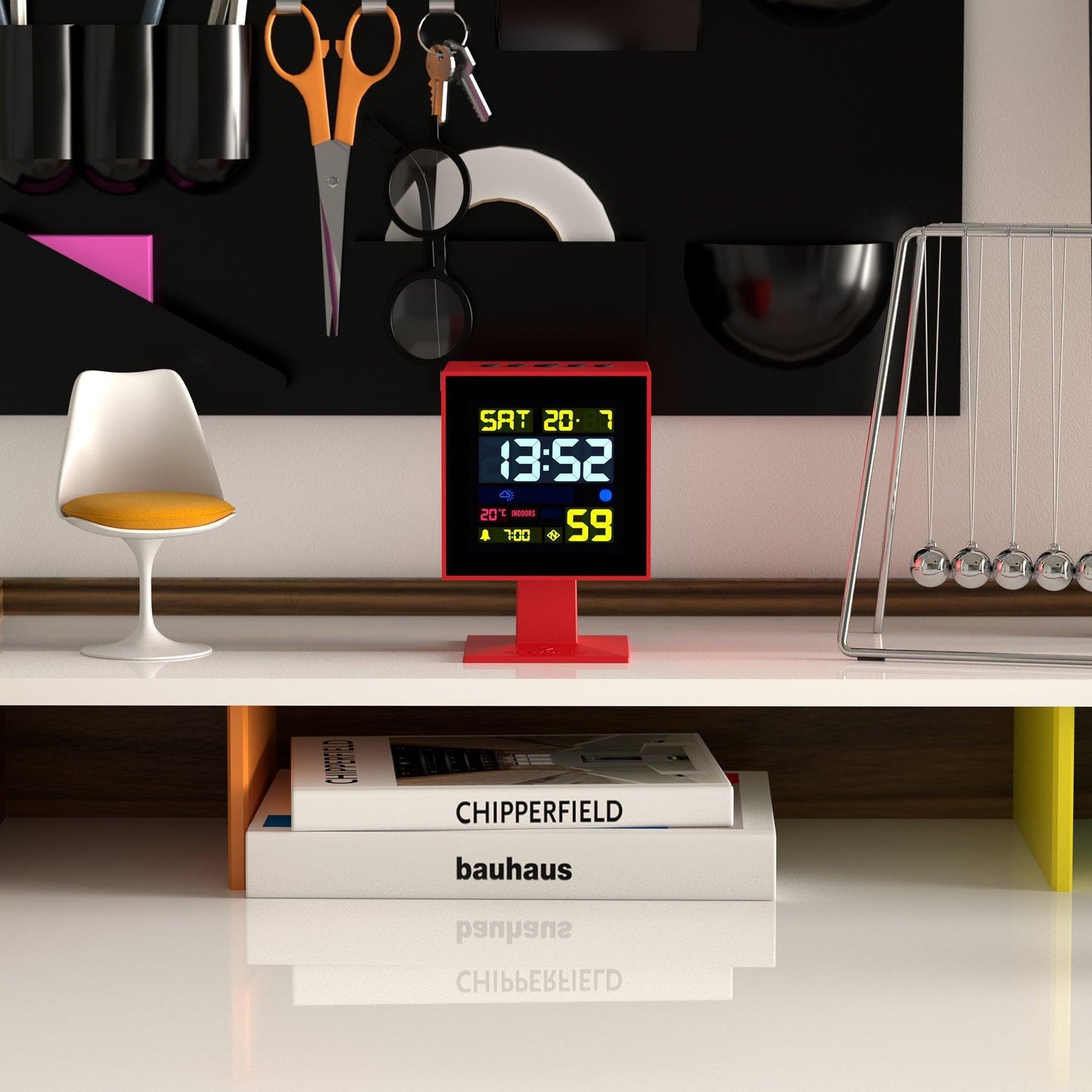 Newgate Monolith Lcd Alarm Clock Fire Engine Red*-Newgate-Mood