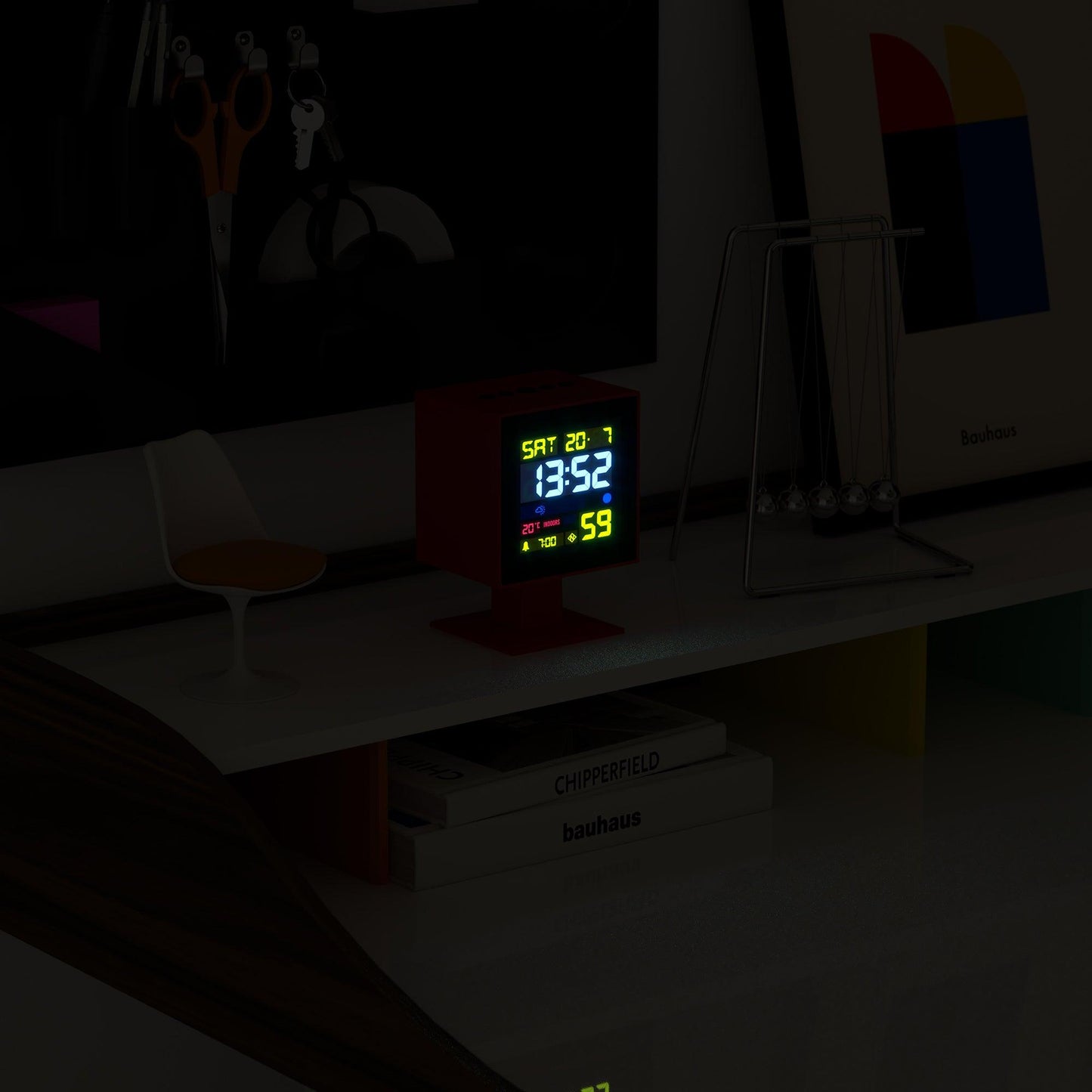 Newgate Monolith Lcd Alarm Clock Fire Engine Red*-Newgate-Mood